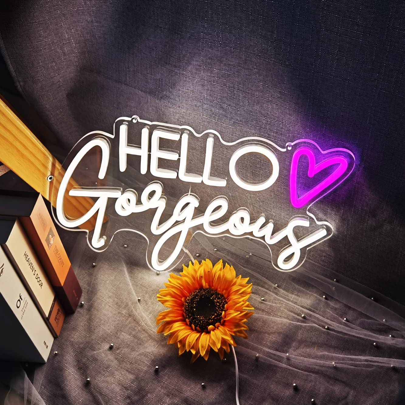 Hello Wonderful Neon Sign Reusable Pink USB LED Neon Lights for Home Wedding Birthday Background Bacelorette Party Decor Room with Dimmable Switch (5V, 16.5X10.6inches