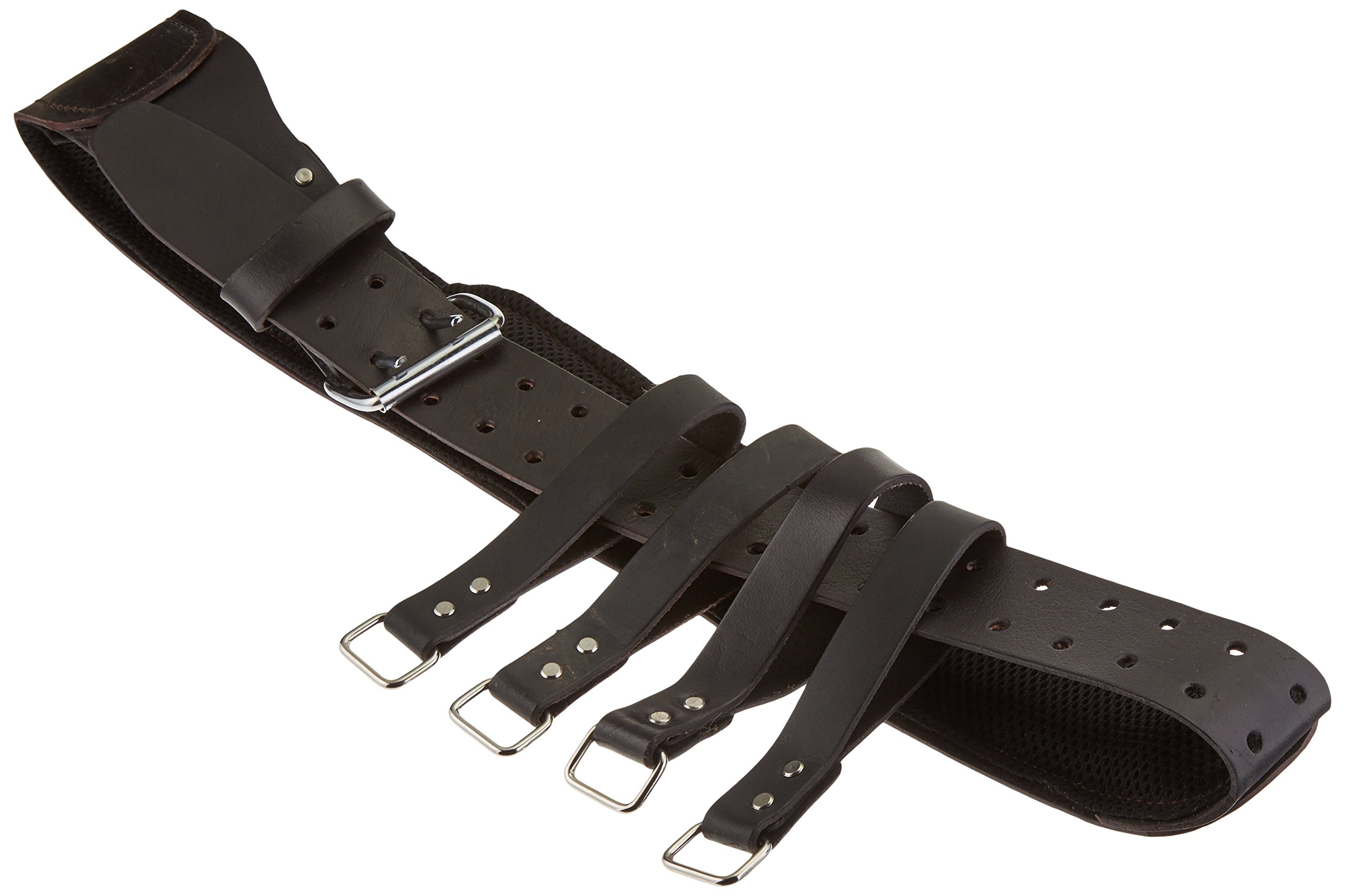 Graintex LB2084 2.3/4” Top Grain Leather Belt With 4 Suspender Hooks Black Color for Framers, Constructors, Carpenters, Plumbers