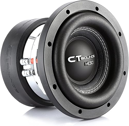 CT Sounds Meso-6.5-D2 - Subwoofer de coche de 6.5 pulgadas, doble 2 ohmios, 800 vatios máximo