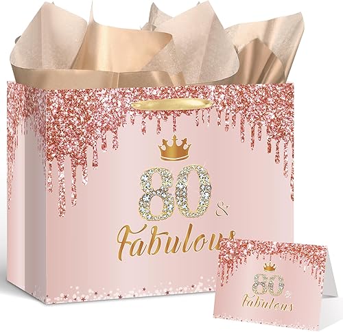 Rose Gold 80 & Fabulous 80th - 80th Birthday Gifts For Her