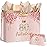 Yoirrat Rose Gold 80 & Fabulous 80th Birthday Gift Bag for Women Her Large Pink Happy 80th Birthday Gift Bag with 80th Birthday Wrapping Paper and Card for 80th Birthday Decorations Party Supplies