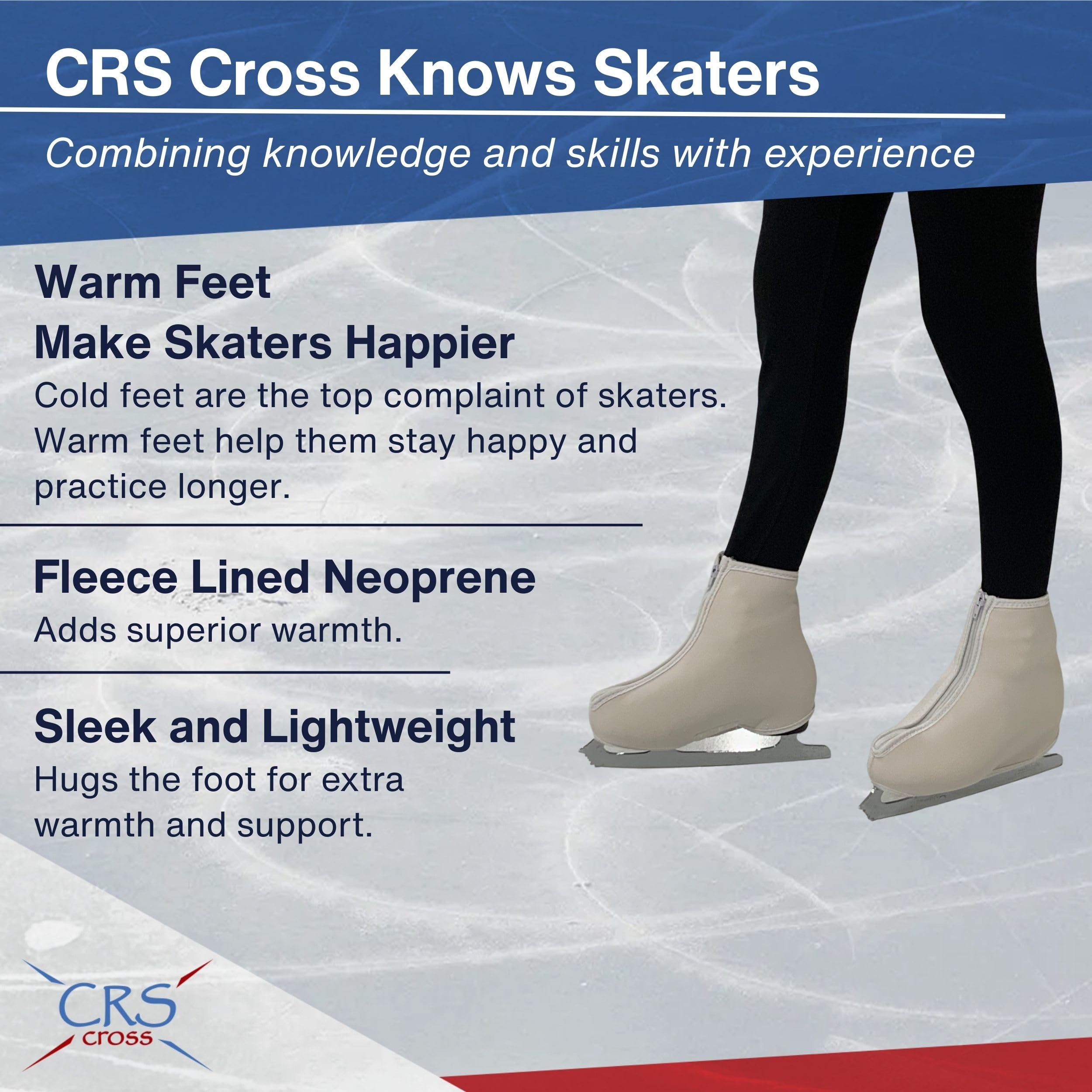 CRS Cross Thermo-Skateschuh-Überzüge – Isolierte Neopren, warme Schlittschuh-Überzüge für Eislaufen und Eiskunstlauf