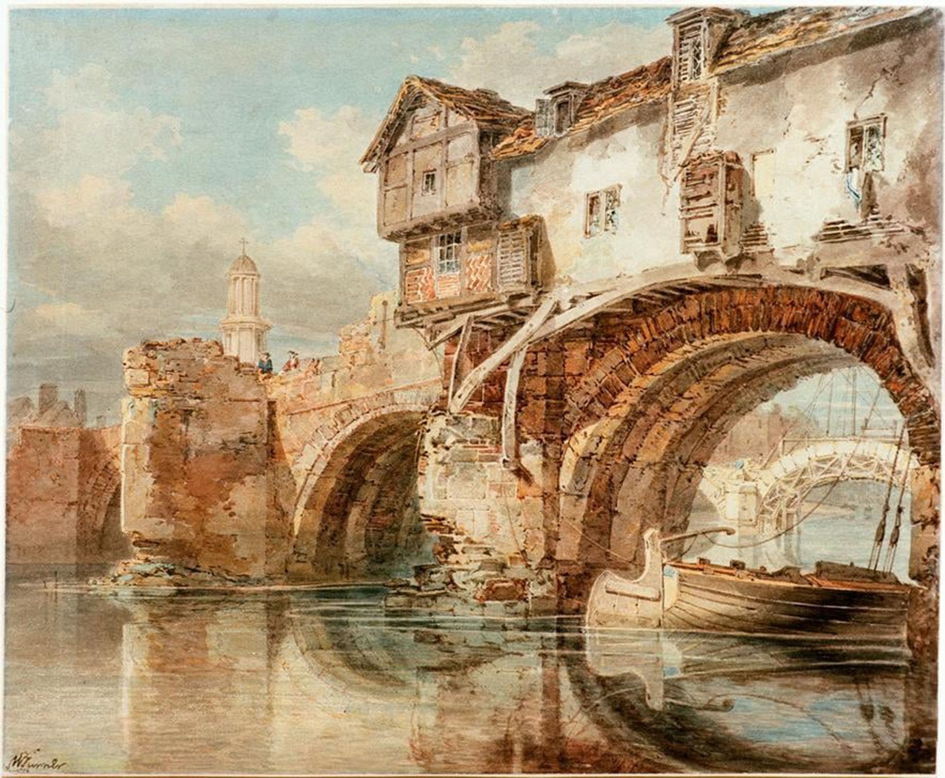 POSTERIIk Famous Print Pop Art Wall Art Graffiti Die Old Welsh Bridge in Shrewsbury by Mallord William Turner Art Prints for Home Decor 60x90cm