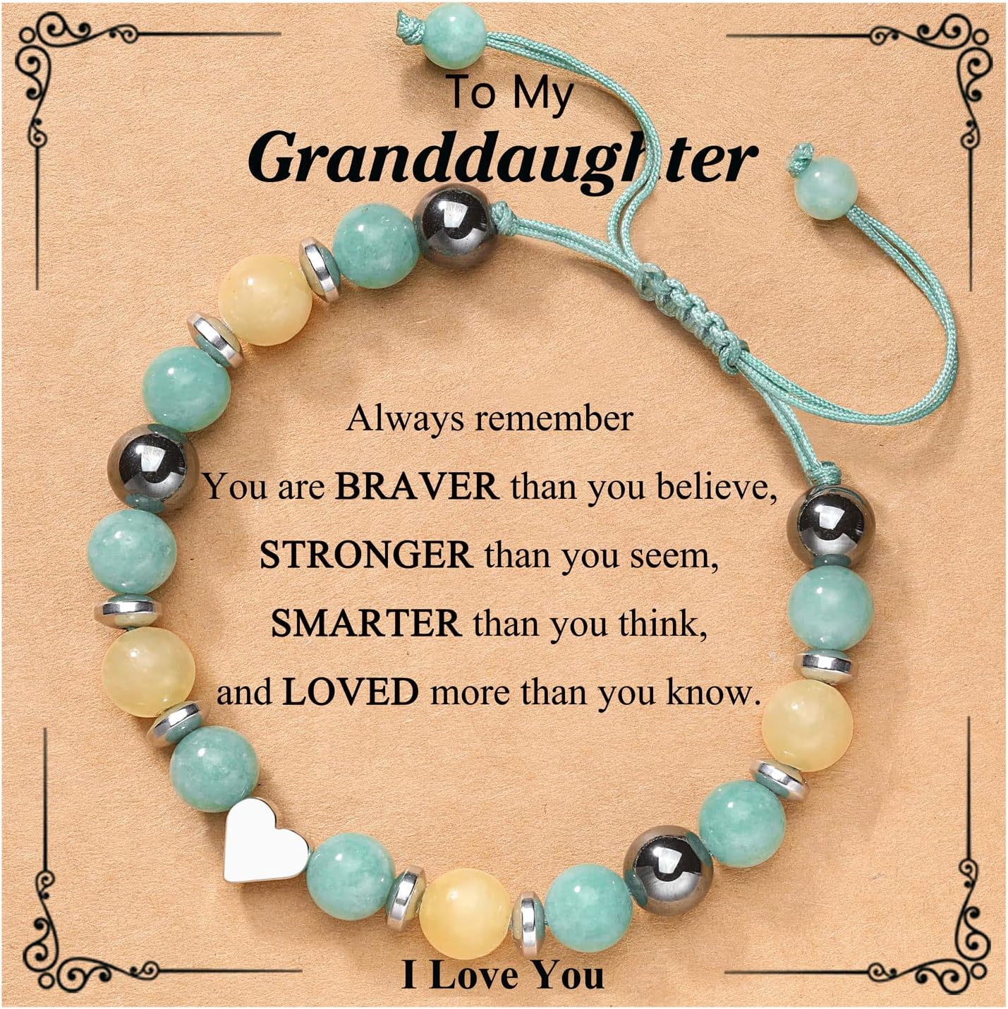 UPROMI To My Daughter/Granddaughter/Niece Bracelet, Birthday Back to School Graduation Christmas Gifts for Girls