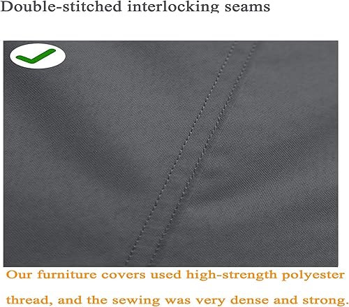 Miniatura 8 de Fundas impermeables para muebles de patio, resistentes a la decoloración, fundas para sofá biplaza de patio de 2 plazas, 60 pulgadas de ancho x 34