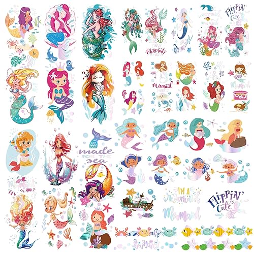 24 hojas de sirena de brazo completo para mujer, tatuajes temporales para hombro, bronceadores, tatuajes falsos de medio brazo, tatuajes dorados, 24 hojas de sirena de brazo completo para mujer, tatuajes temporales para hombro, bronceadores, tatuajes falsos de medio brazo, tatuajes dorados,