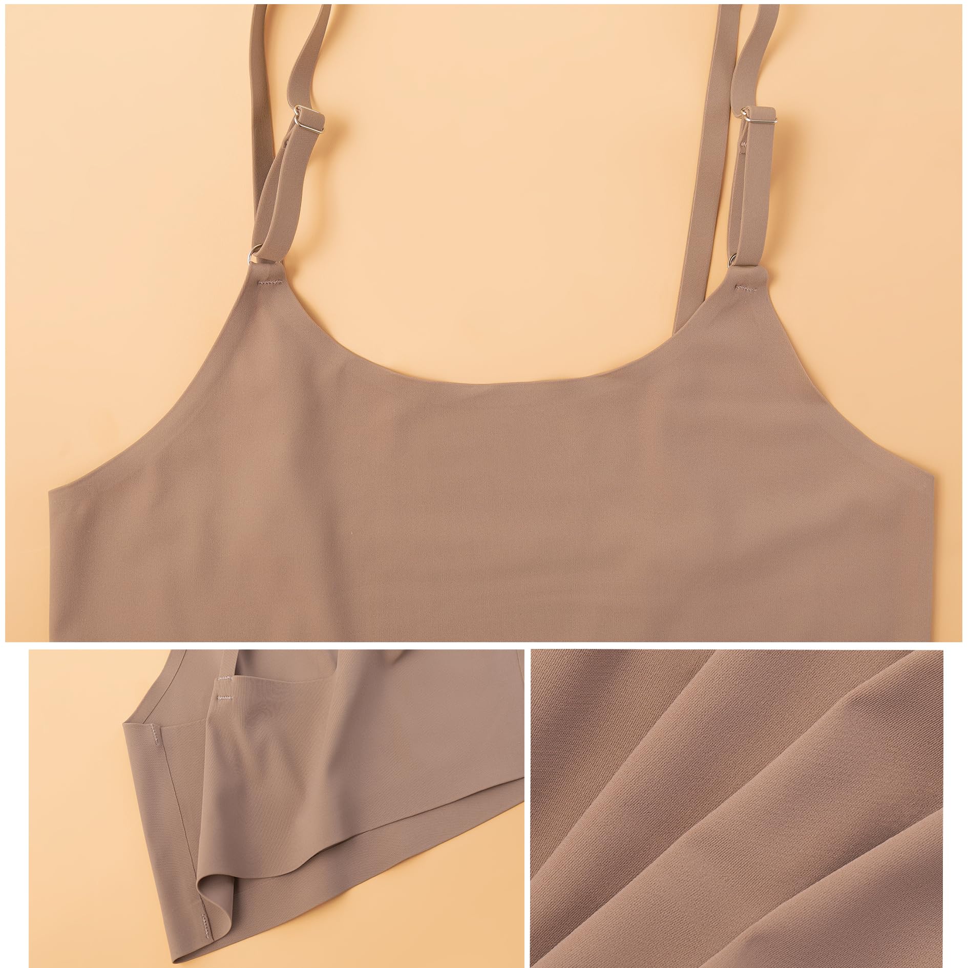 3 Pezzi Morbido Bralette Cami Reggiseni Senza Imbottitura Bralette Ultra Confortevole Levigante Senza Seamless Senza Biancheria Intima Reggiseno Dormire