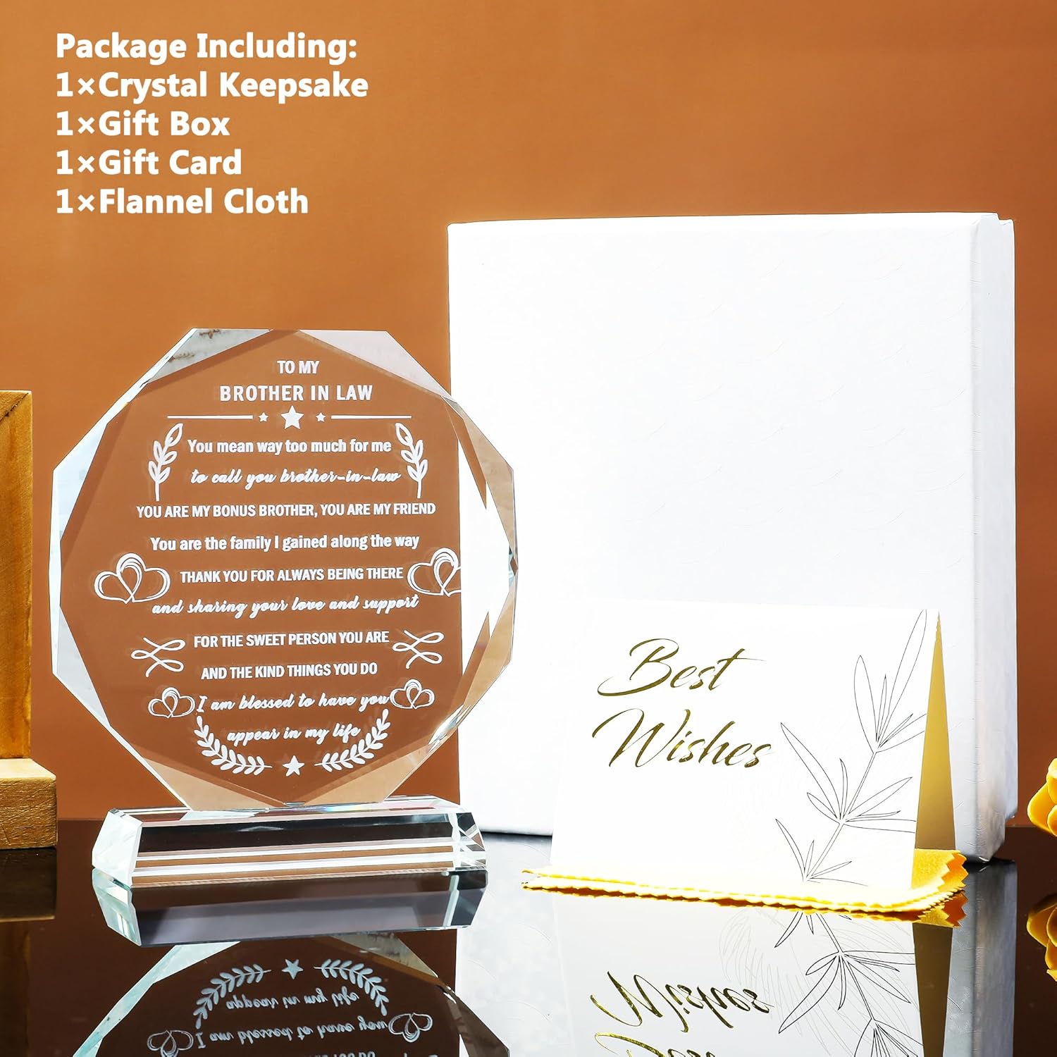 YWHL Brother in Law Gift, Unique Crystal Keepsake Gifts Ideas for Brother-in-Law Adult Best Brother in Law Birthday Gifts Ideas Bonus Brothers, Brother in Law Gifts from Sister in Law on Wedding