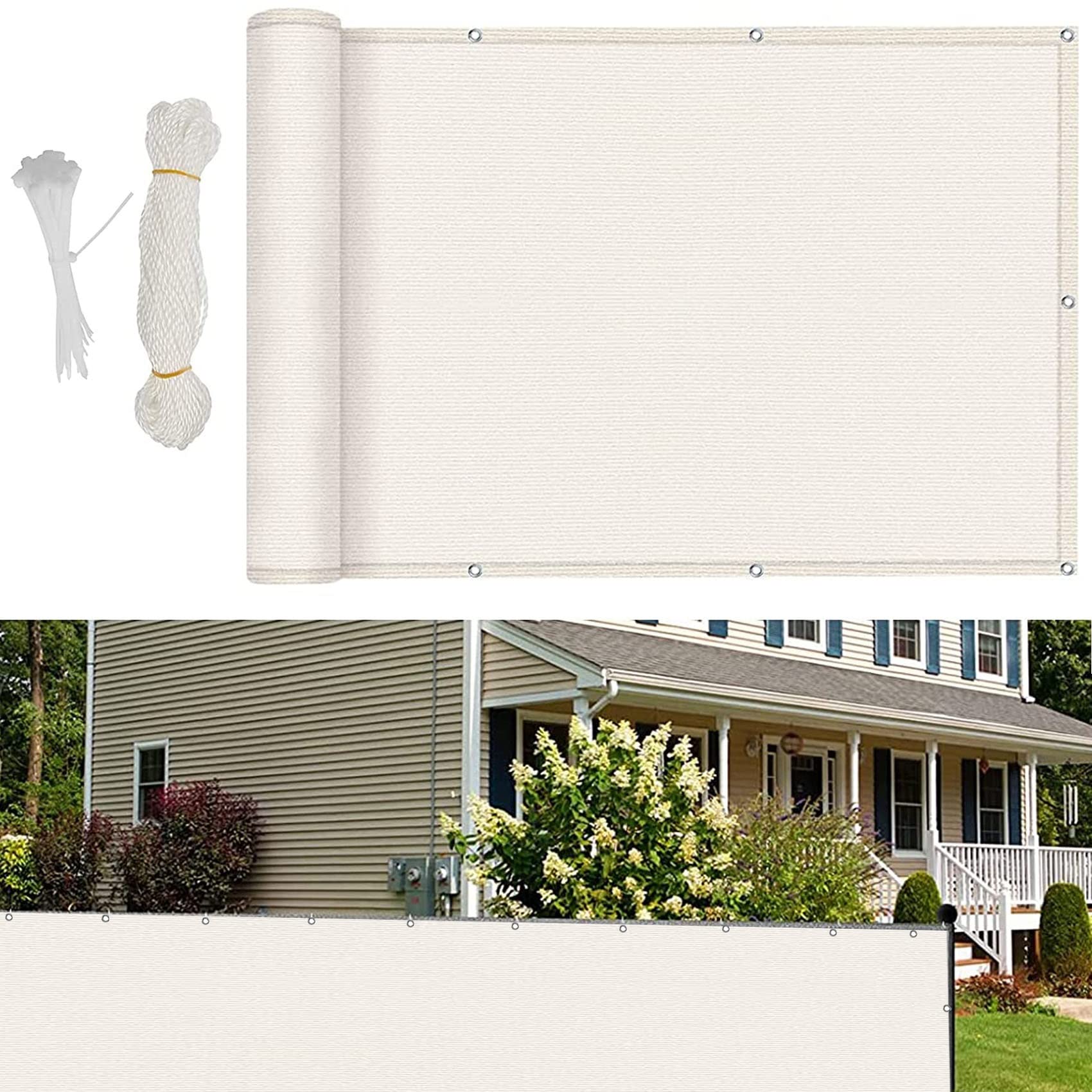 Couverture de confidentialité haut de gamme en tissu blanc résistant 55x500cm