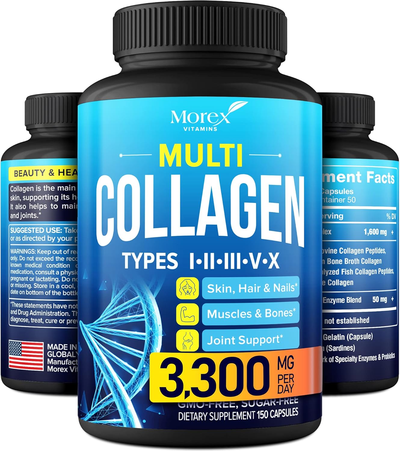 Multi Collagen Pills (Types I, II, III, V & X) Marine