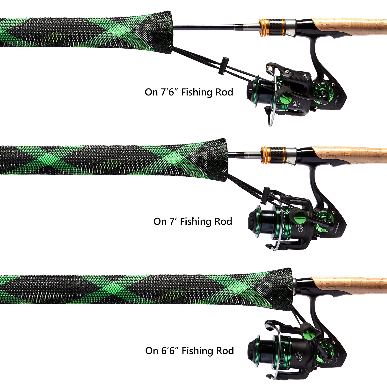 Bassdash Casting Spinning Fishing Rod Sleeves Protectores para Cañas de Pescar 7-1/2ft
