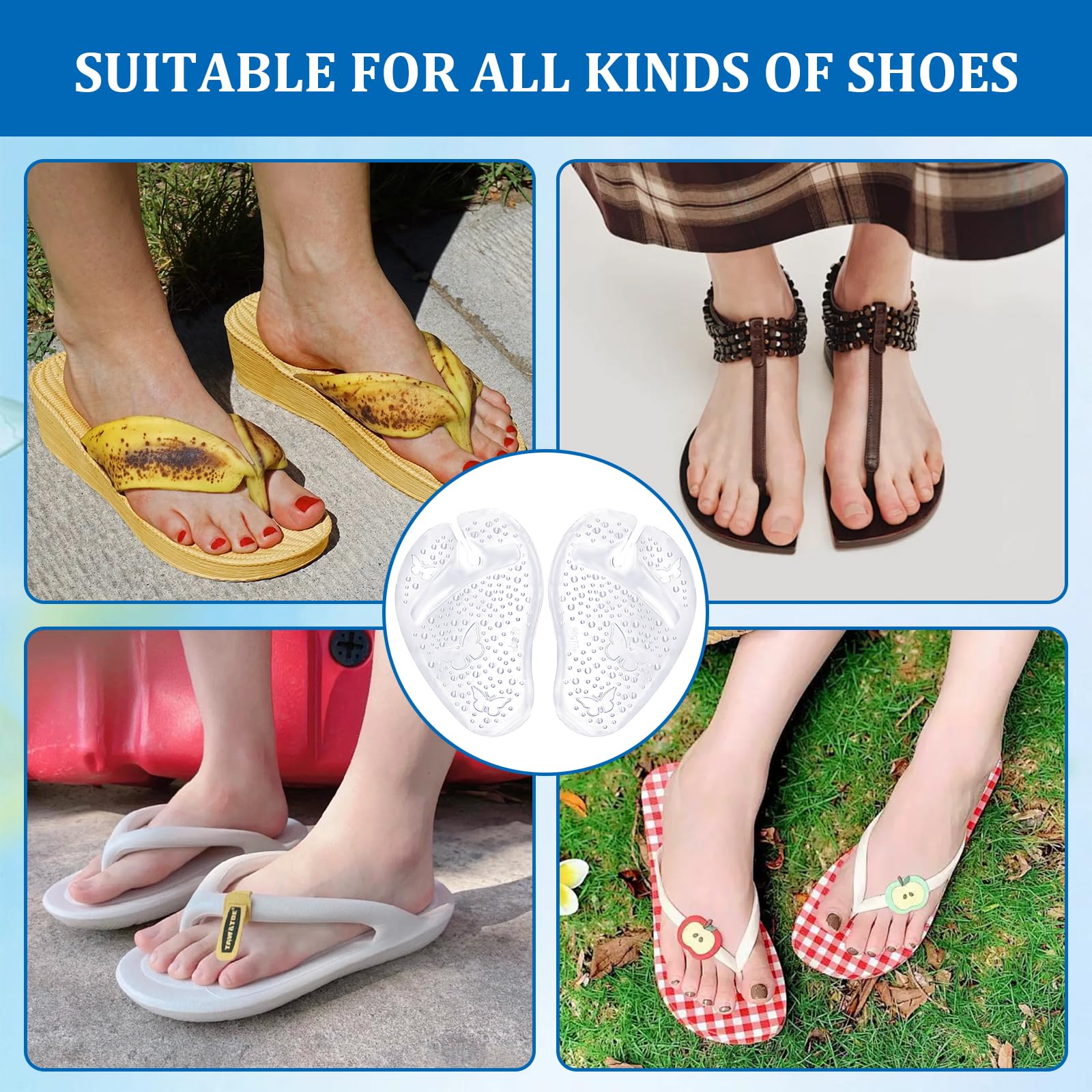 6 Pares Flip Flop Protector De Dedos Silicona Protectores De Sandalias Almohadillas Antideslizantes Para Dedos Aplicable A Flip Flop Protector De Dedos Protecteur D'Orteils Pour Femmes Hommes