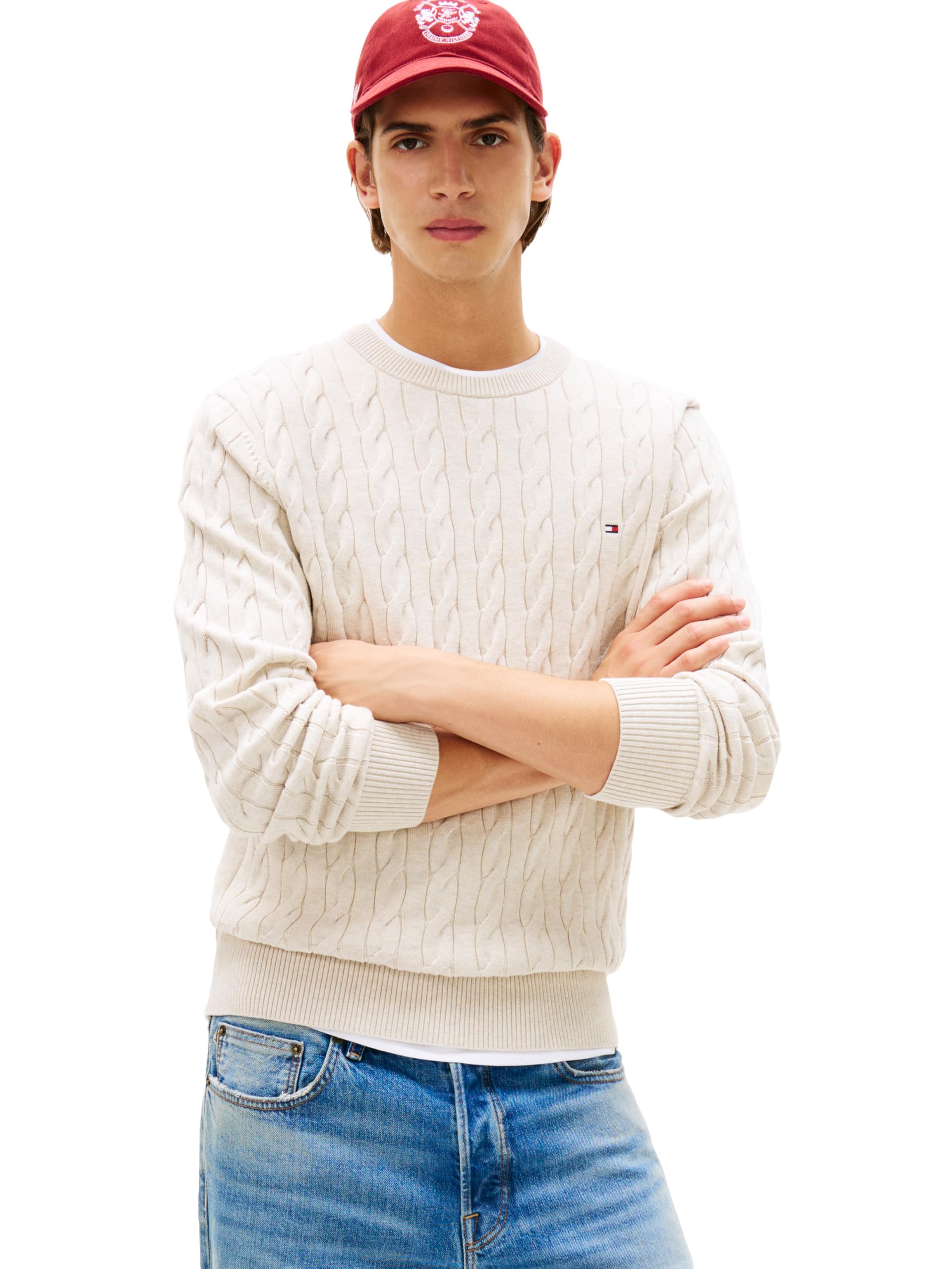 Tommy Hilfiger Men's Cable Knit Crewneck Sweater