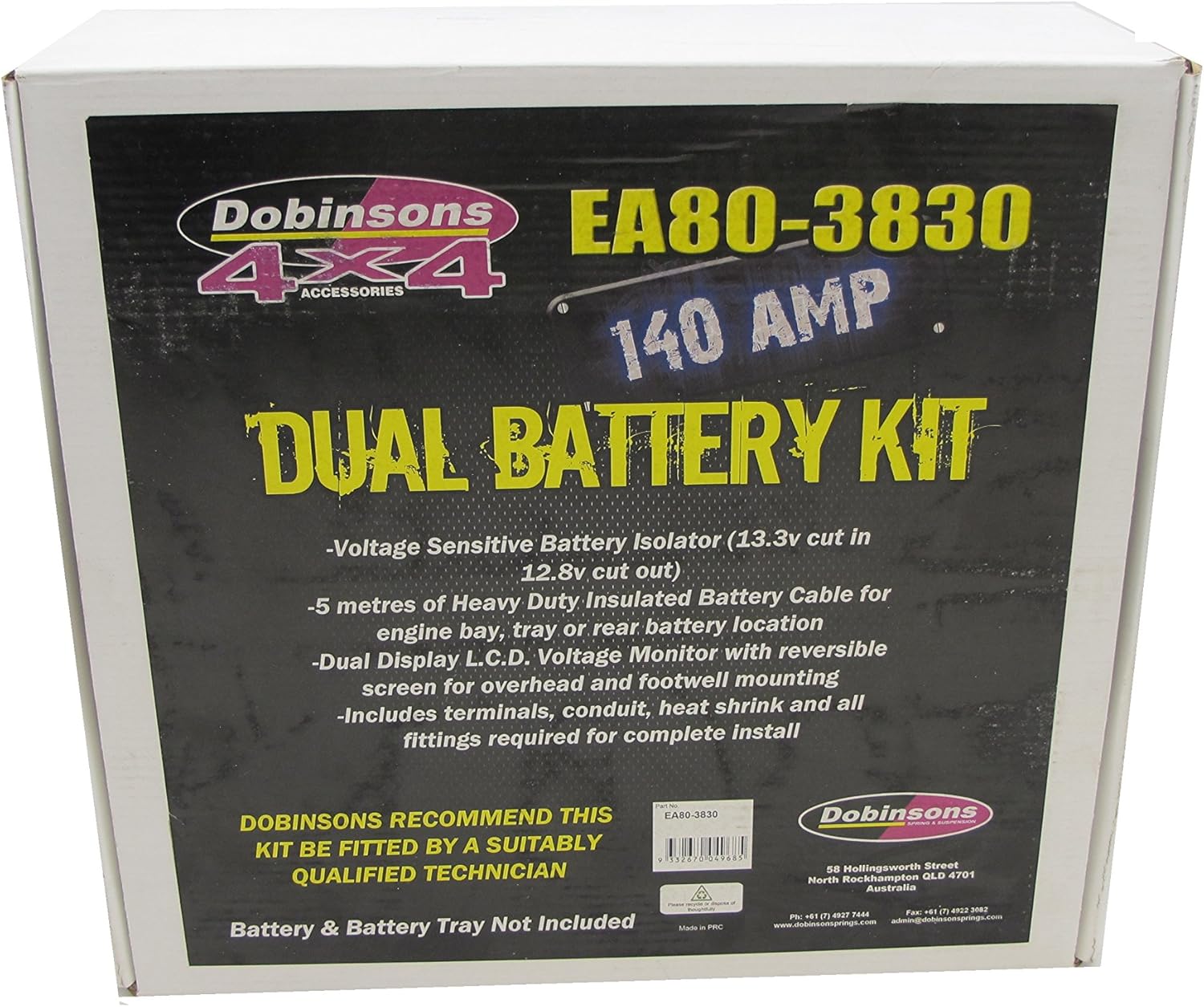 Dobinsons 4x4 140 AMP Dual Battery Wiring Kit with LCD Voltage Monitor and Automatic Solenoid - EA80-3830