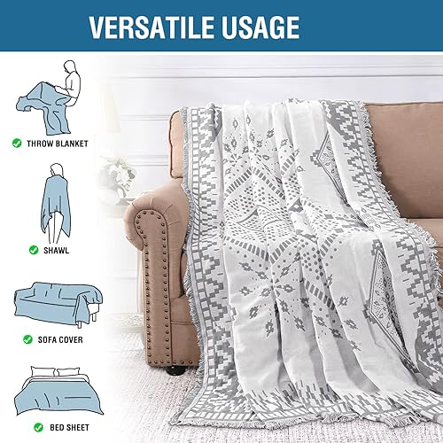 Miniatura 7 de H.VERSAILTEX Funda de sofá reversible para perro, funda para sofá de la mayoría de las formas, protector de muebles con borlas, funda de sofá