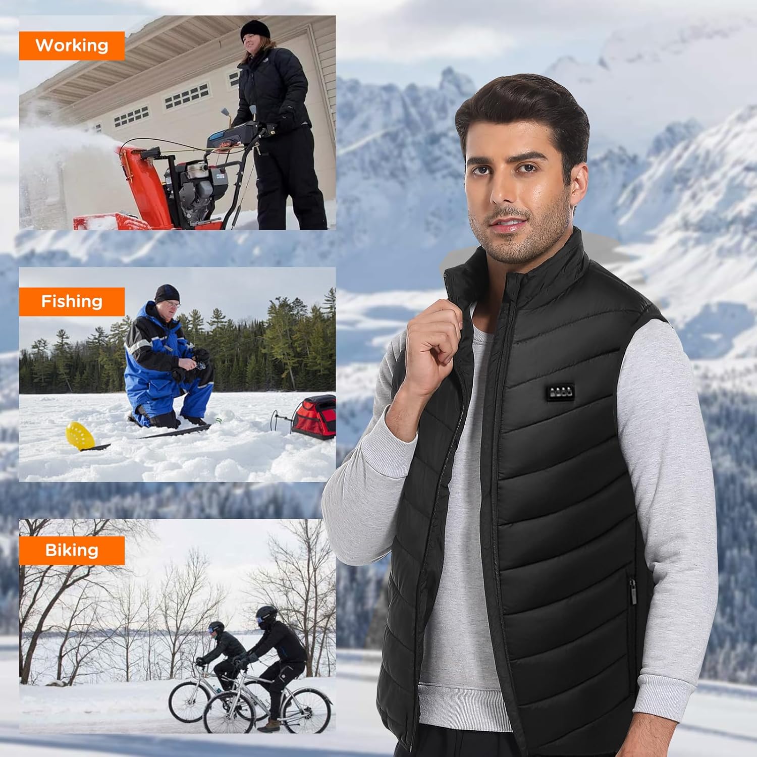 Heated Vest, Heated Vest for Men with 20000mAh Battery Pack, 21 Heating Zones Heated Jacket for Women - Image 7