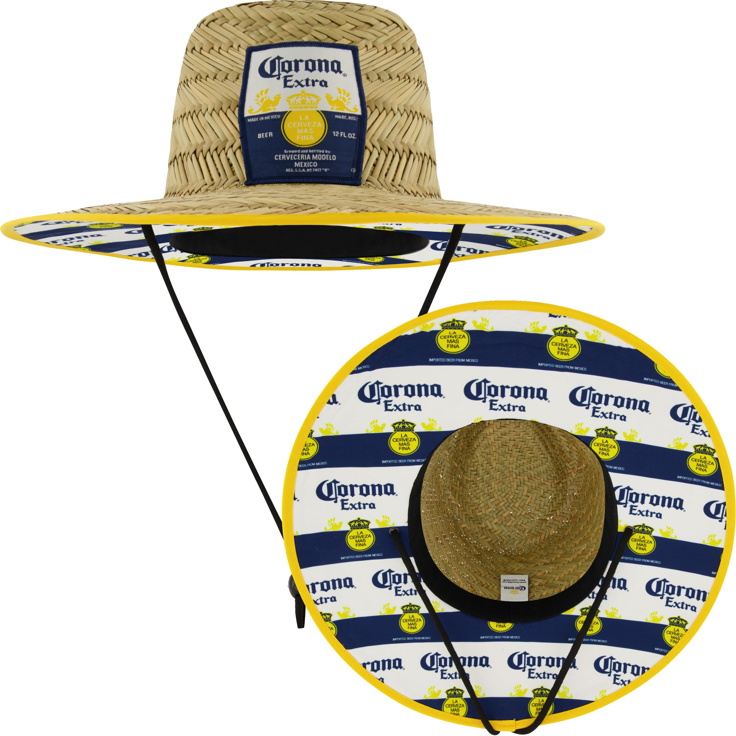 Concept One Men's Corona Extra Straw Beach Lifeguard Hat with Large Brim