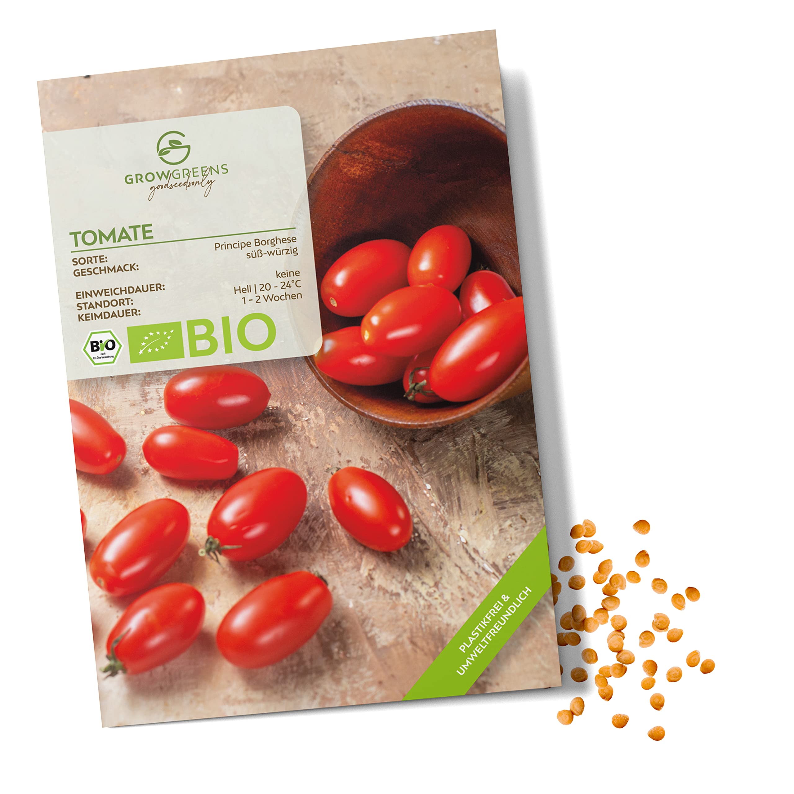 BIO Tomatensamen (Principe Borghese, 10 Korn) - Tomaten Saatgut aus biologischem Anbau ideal für die Anzucht im Garten, Balkon oder Terrasse