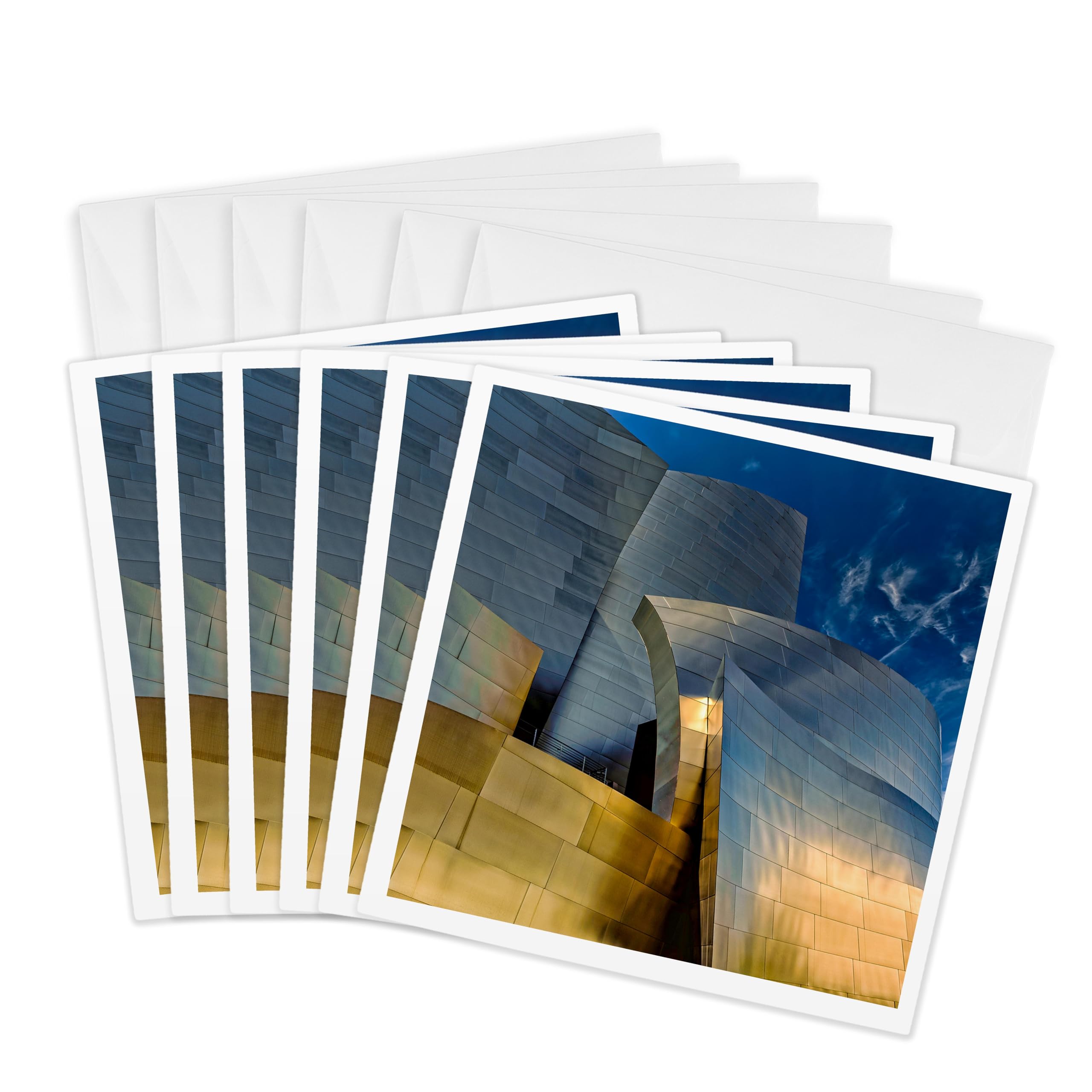 3dRose gc_230222_1 6 x 6-Inch"Los Angeles, California The Disney Concert Hall Exterior in Afternoon Sun" Greeting Card (Pack of 6)
