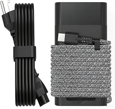 65W USB C Slim Laptop Charger Compatible with HP Laptop Charger HP Spectre X360 Elitebook Envy Omnibook Chromebook Elite Dragonfly ProBook Zbook Fast Charing Type C AC Adapter Power Cord Supply