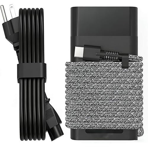 65W USB C Slim Laptop Charger Compatible with HP Laptop Charger HP Spectre X360 Elitebook Envy Omnibook Chromebook Elite Dragonfly ProBook Zbook Fast Charing Type C AC Adapter Power Cord Supply