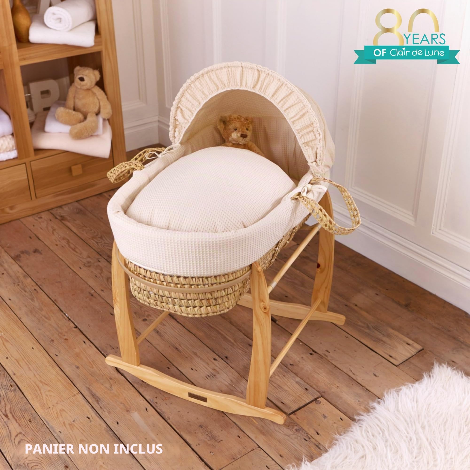 Clair de Lune Parure de lit en Coton pour couffin Crème