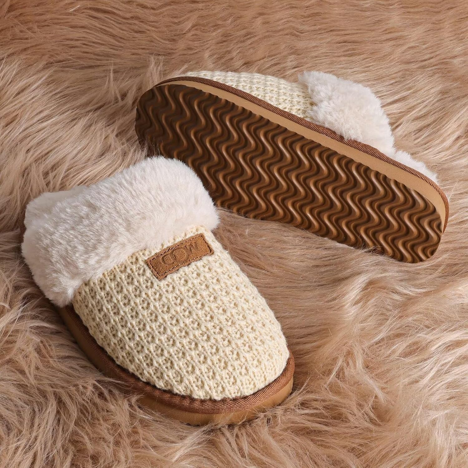 OOW Cozy House Slippers for Women with Memory Foam Soft Warm Fuzzy Slippers Women Home Womens Slipper Shoes for Indoor - Image 3