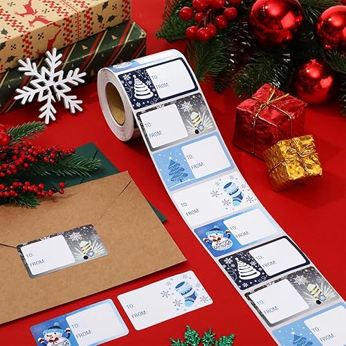 Vista 108 de Outus 500 etiquetas de Navidad, etiquetas autoadhesivas de regalo para regalos de Navidad, etiquetas de nombre de Navidad, etiquetas para papel