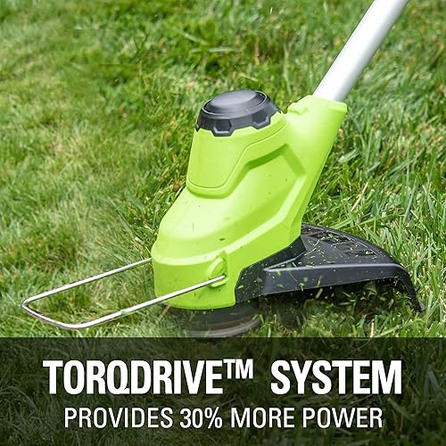 Miniatura 6 de Greenworks Cortacésped eléctrico inalámbrico de 48 V y 17 pulgadas, soplador de hojas, recortadora de cuerdas, (2) baterías de 4.0 Ah y cargador