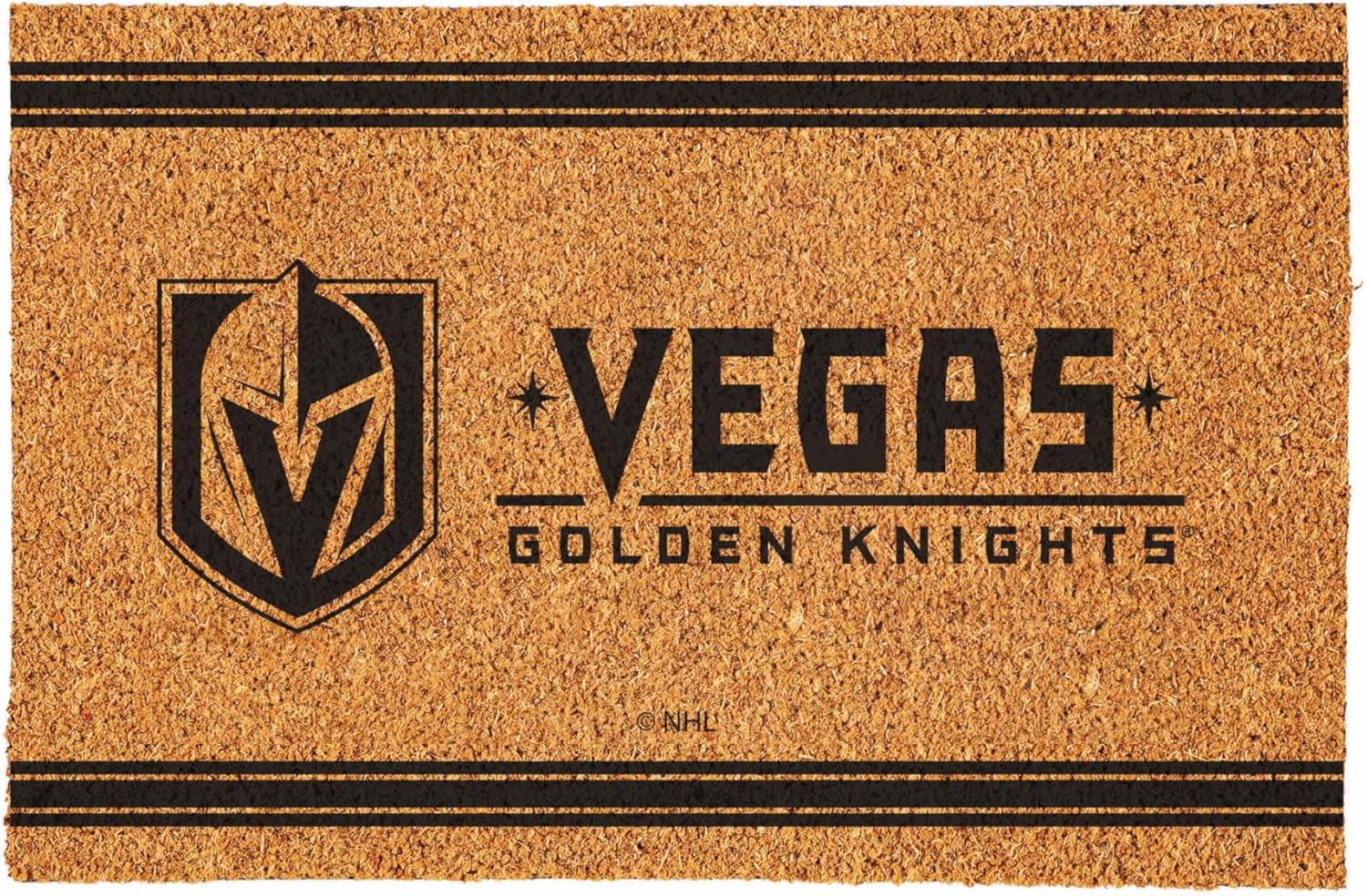 Team Sports America NHL Las Vegas Golden Knights Coir Doormat 36"x24", Officially Licensed Team Logo, Extra Large Front Door Mat, Outdoor Indoor Entrance Rug, Non-Slip Welcome Mat for Porch Patio