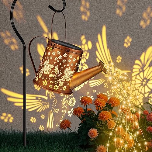 Miniatura 7 de Luz de regadera solar, lámpara colgante alimentada por energía solar, luces de paisaje decorativas para jardín, decoración de jardín impermeable
