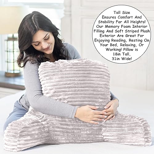 Miniatura 6 de Homie Almohada de lectura con soporte de muñeca, tiene reposabrazos y soporte de espalda para descansar en cama, descansar, leer, trabajar en