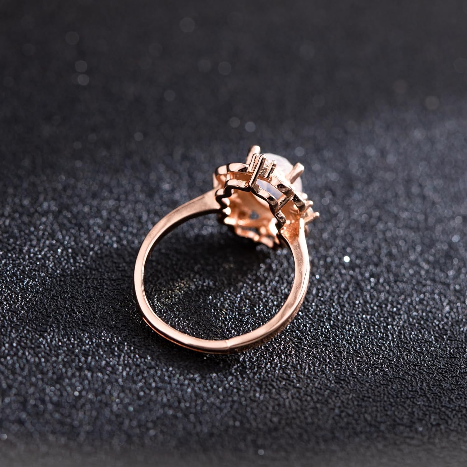 Rose Gold Plated Moonstone Ring for Women 925 Sterling Silver Boho Engagement Ring Wedding Promise Ring Moonstone Jewelry Gift - Image 7