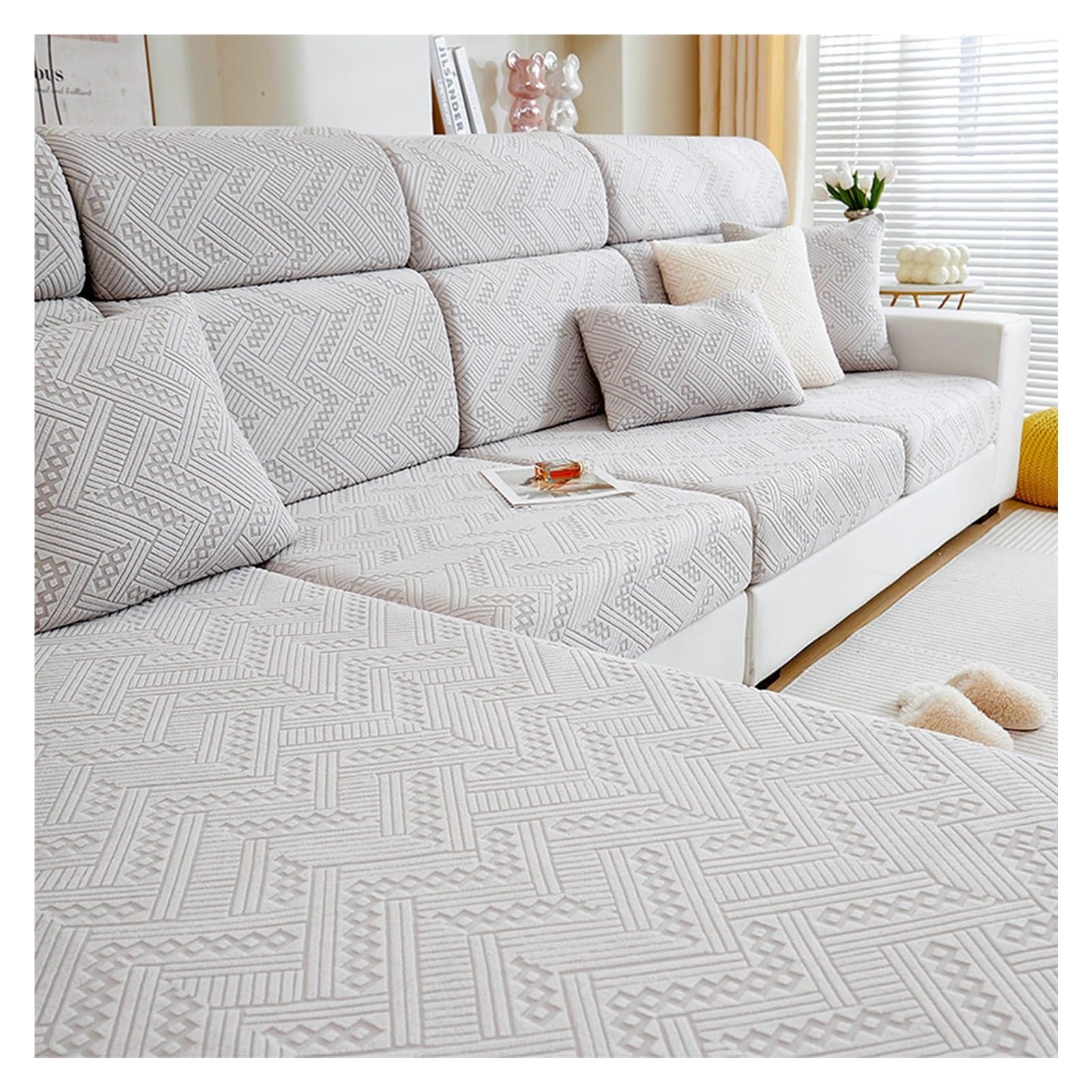 Housses de coussin de canapé en velours extensible chic pour salon