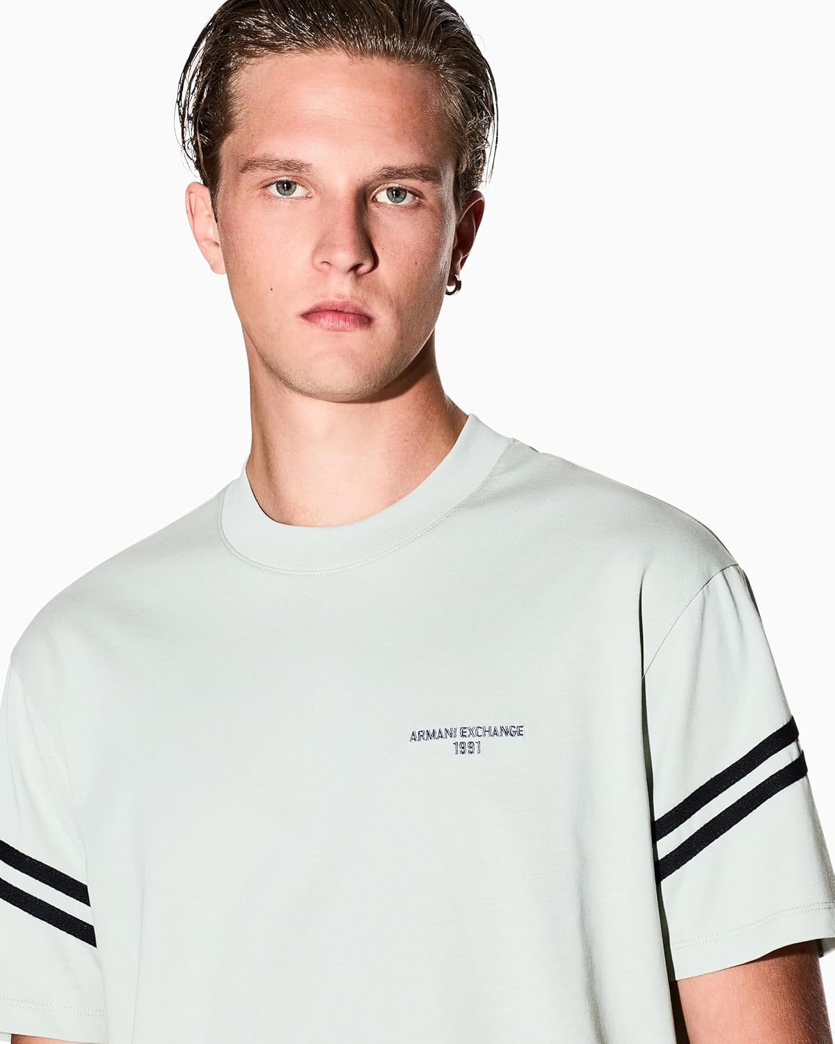 Armani Exchange Mens Arm Band Text Logo Tee - Image 2