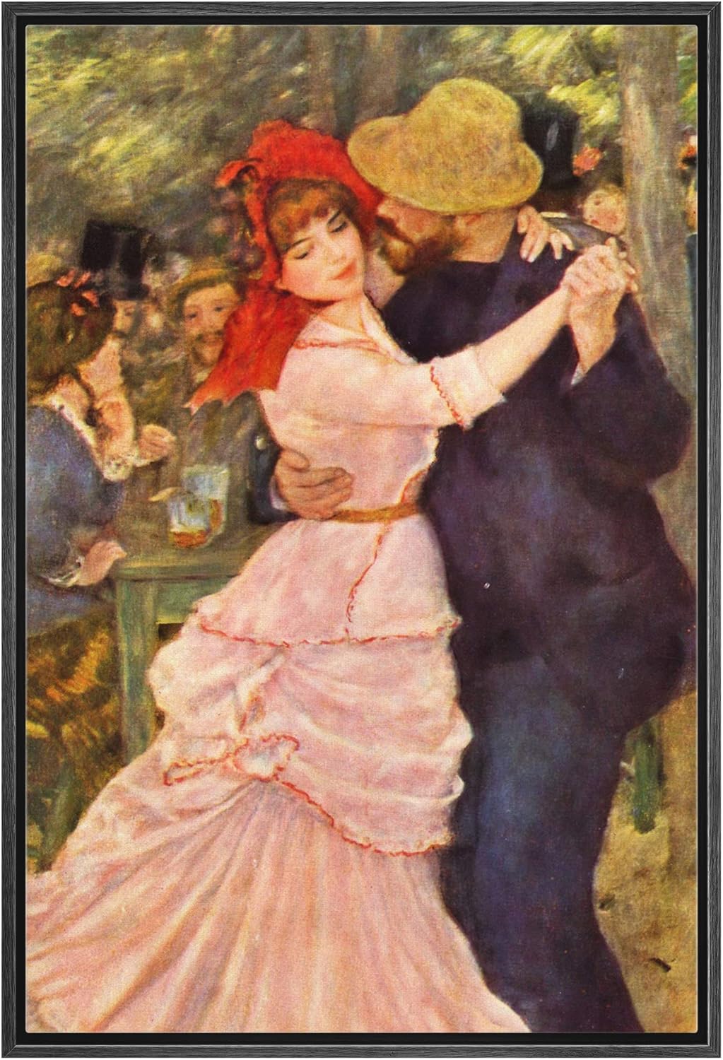 wall26 Framed Canvas Print Wall Art Luncheon Boating Party by Pierre-Auguste Renoir Historic Cultural Illustrations Impressionism Rustic Colorful for Living Room, Bedroom, Office - 16"x24" Black