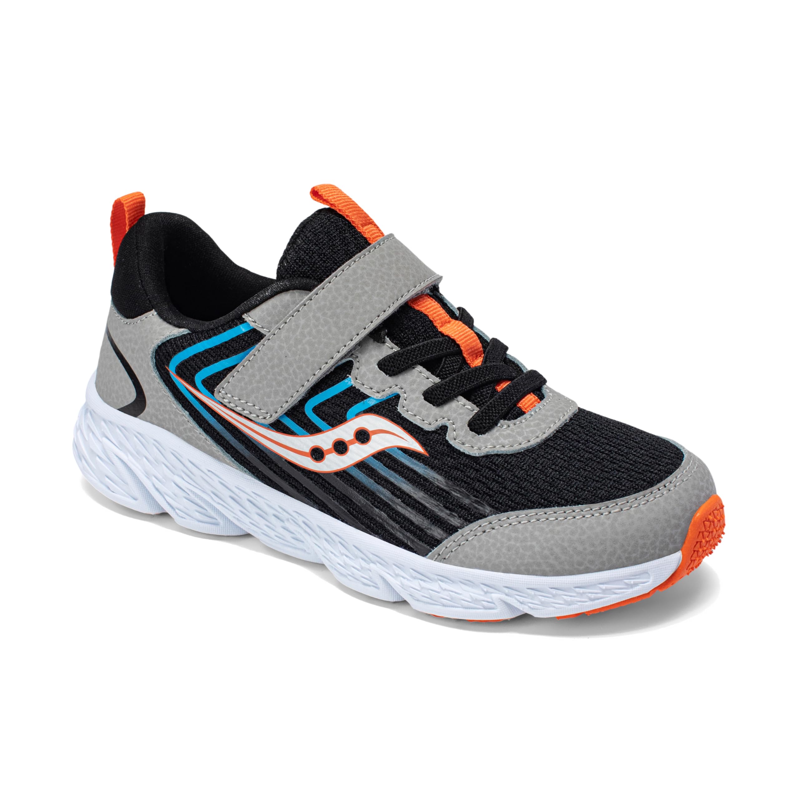 Saucony Kids (Vida) Wind 3 0 AC Sneaker, Black/Grey, 12.5 Wide US Unisex Big_Kid