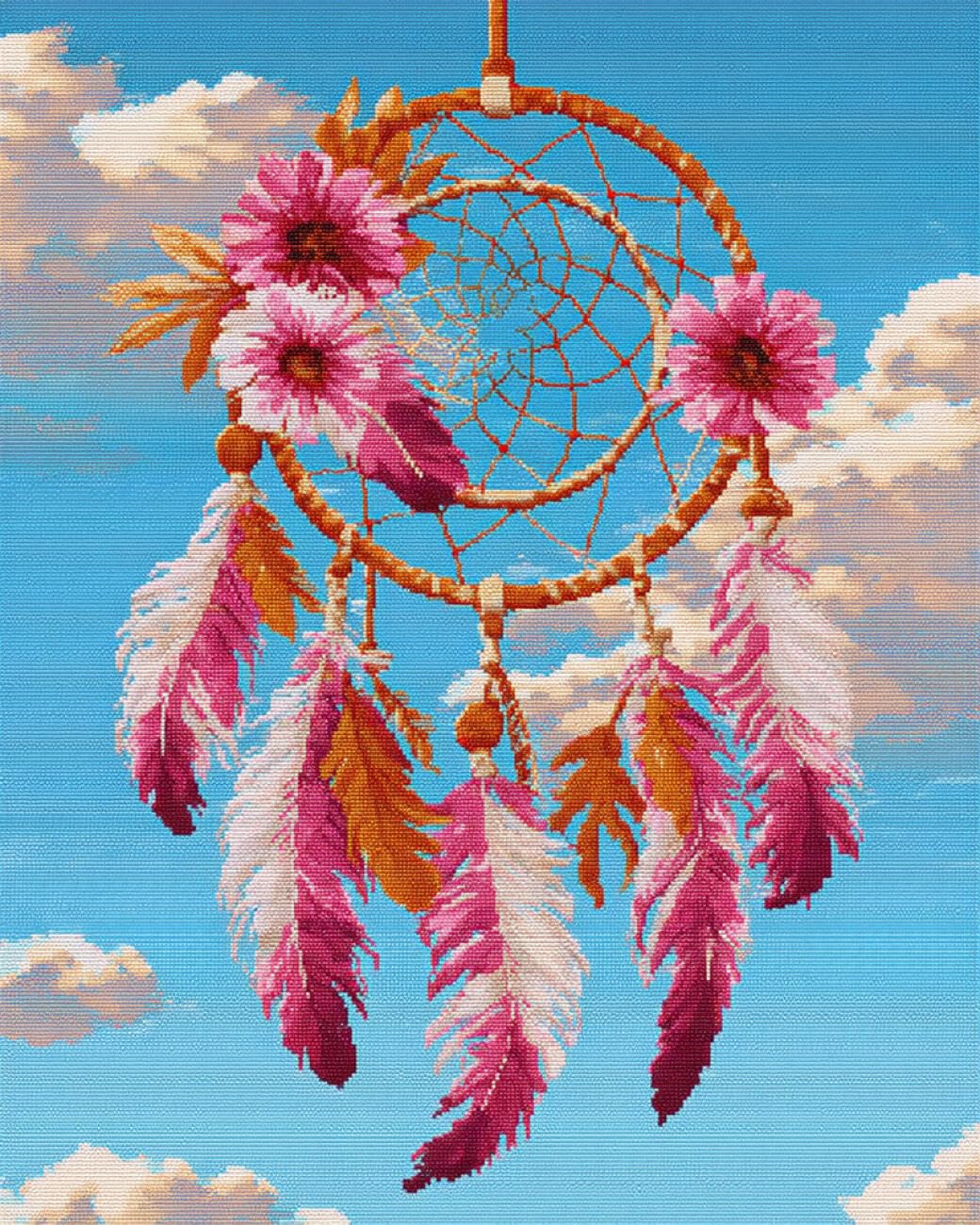 RKFLGEW DIY Embroidery Set Fantasy Dreamcatcher 30x40cm