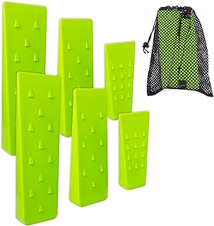 6 Pack Tree Felling Wedges with Spikes for Safe Tree Cutting – 2 Each of 10", 8” and 5.5” Wedges with Storage Bag; 6 Felling Dogs to Guide Trees Stabilize and Safely to Ground for Loggers and Fallers