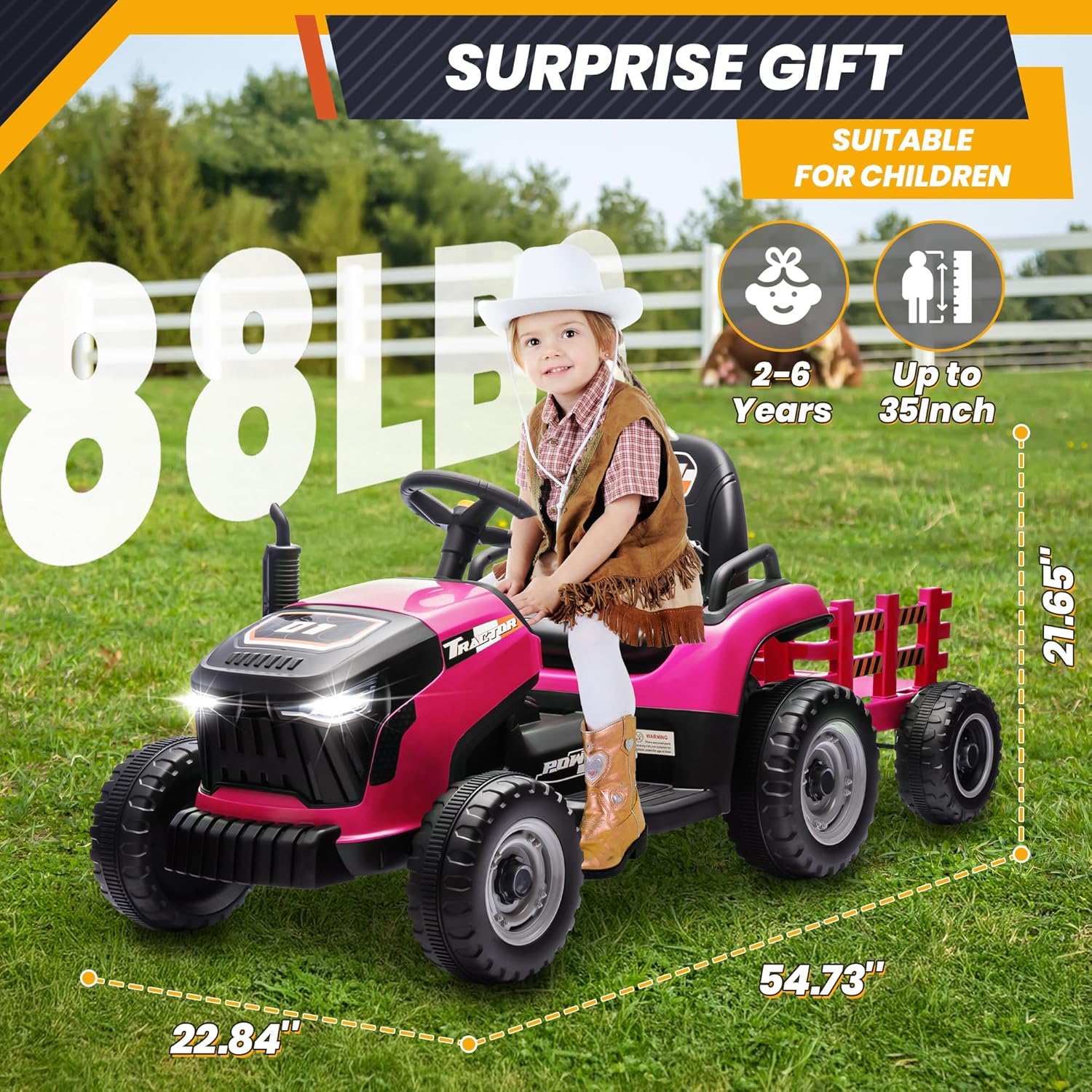 Anrli tractor dimensions and age/weight limits