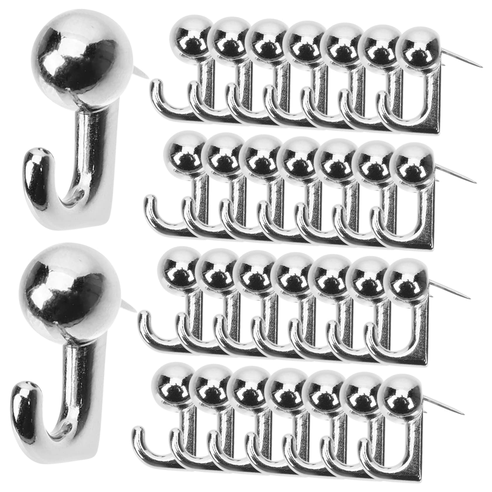 SHINEOFI 120 piezas Gancho Metálico Push Pin con para Colgar Cuadros sin Taladro Duradero para Tableros de Corcho y Paredes de Soporte Seguro para Marcos y Decoraciones