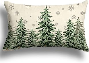 ZWJD Housse Coussin Noel 30x50 Lot de 1Noel Lin Décoratif Taie d'oreiller 30 x 50 cm pour Chambre, Chaise, Lit Decoration Noel