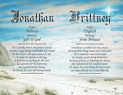 FOOTPRINTS - Personalized ANY First Name Meaning Keepsake Print 8.5