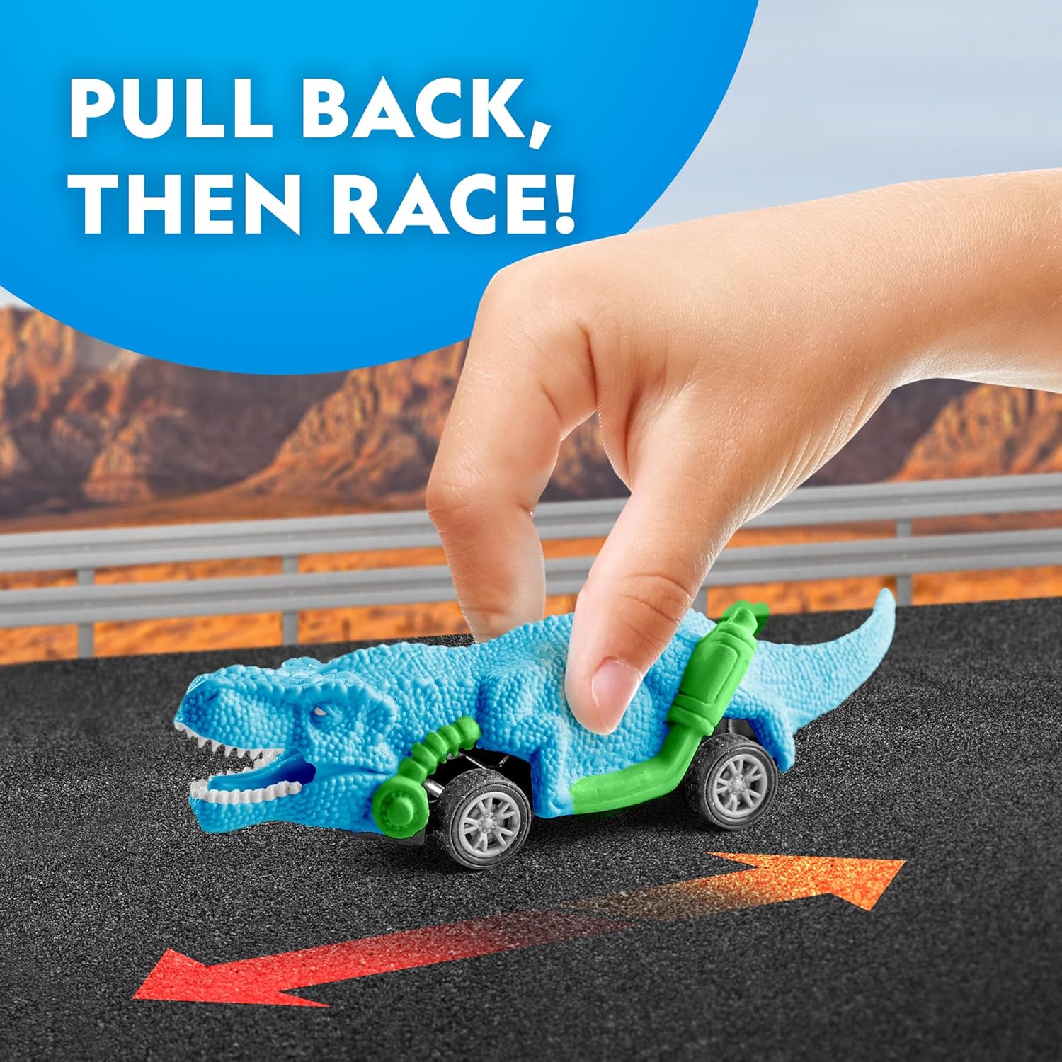 National Geographic Pull Back Dinosaur Race Cars Craft Kit - Paint 3 Dino Racecars with 6 Paint Colors, Dinosaur Toys for Kids, Kids Painting Kit, Arts & Crafts for Kids
