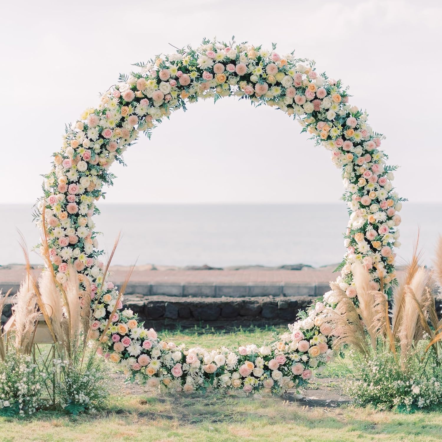 Set di arco per palloncini, 2,2 m, arco per palloncini in oro, con piede, arco per palloncini in metallo, per compleanno, matrimonio, laurea, decorazione