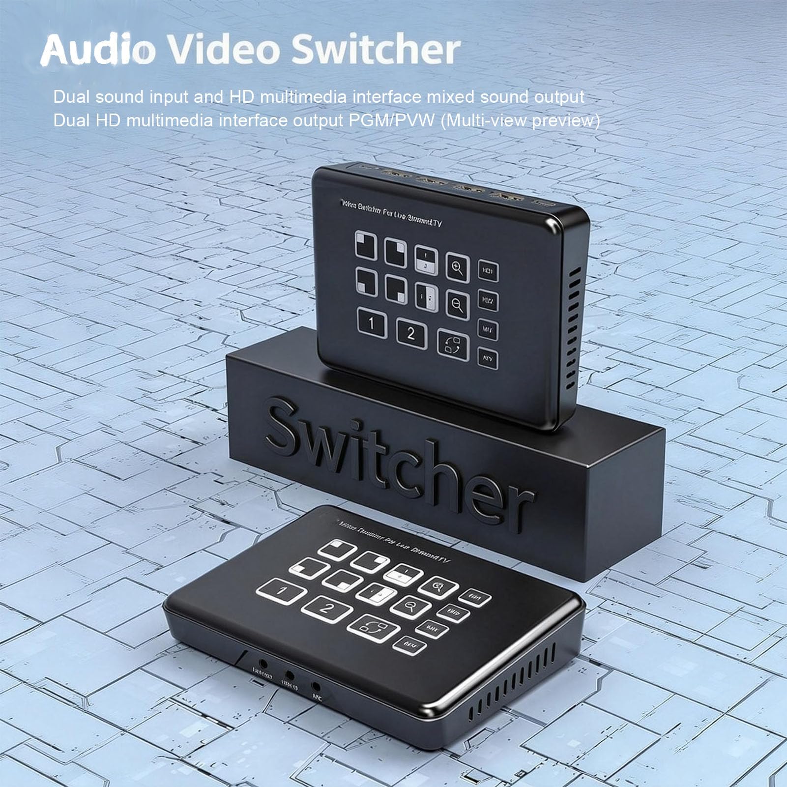 Switcher Video Live con Doppio Ingresso HDMI e USB C 3.0, Mixer PIP/PBP 1080p 60Hz per Streaming, Registrazione e Trasmissione Multisorgente