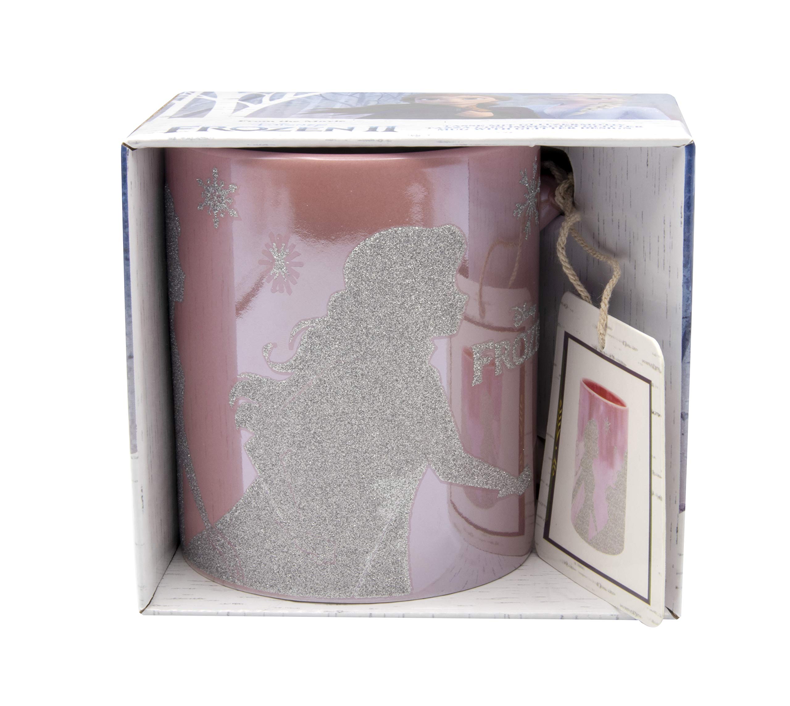 Disney Frozen II Anna & Elsa Ceramic Glitter Mug in A Gift Box