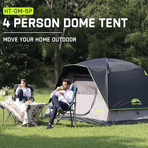 Miniatura 7 de Happy Travel Camping Tent, 46 Person Dome Tents for Camping with Rainfly, Waterproof Clip Easy Setup Portable Family Tent with Mesh Windows, 20%