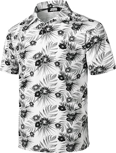 Miniatura 3 de JOGAL Polo de golf para hombre, manga corta, secado rápido, absorbe la humedad, camiseta de verano estampada
