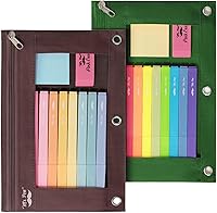 Vista 23 de Mr. Pen Estuche de tela para lápices con 3 agujeros para carpeta, color negro, juego de 2